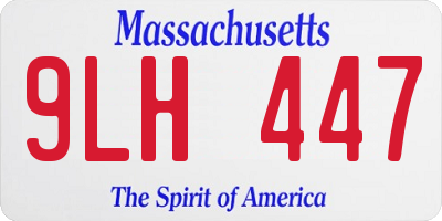 MA license plate 9LH447