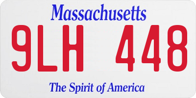 MA license plate 9LH448