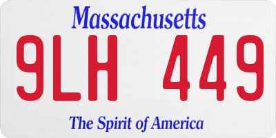 MA license plate 9LH449