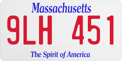 MA license plate 9LH451
