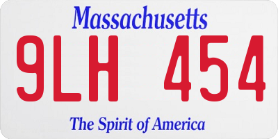 MA license plate 9LH454