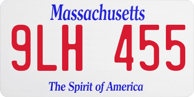 MA license plate 9LH455