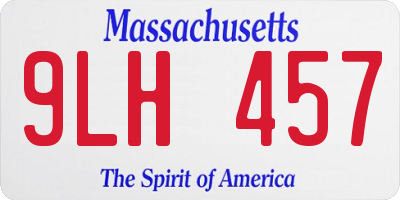 MA license plate 9LH457