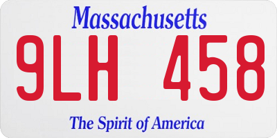 MA license plate 9LH458