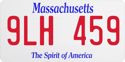 MA license plate 9LH459
