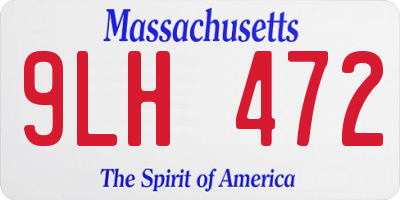 MA license plate 9LH472