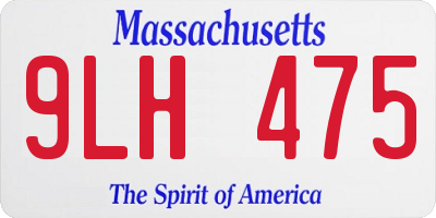MA license plate 9LH475