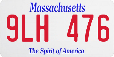 MA license plate 9LH476