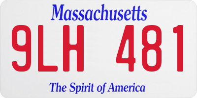 MA license plate 9LH481