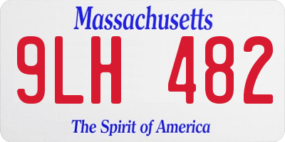 MA license plate 9LH482