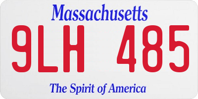 MA license plate 9LH485