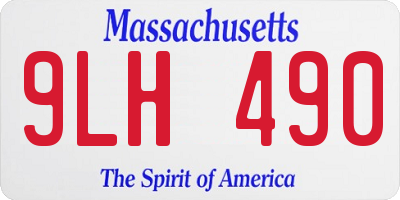 MA license plate 9LH490