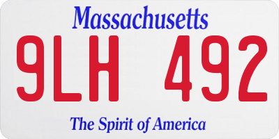 MA license plate 9LH492