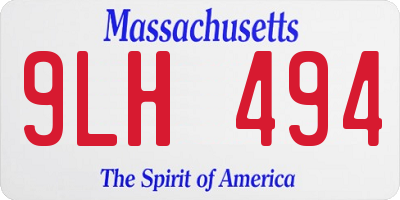 MA license plate 9LH494