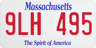 MA license plate 9LH495