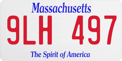 MA license plate 9LH497