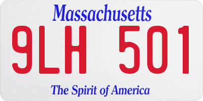 MA license plate 9LH501