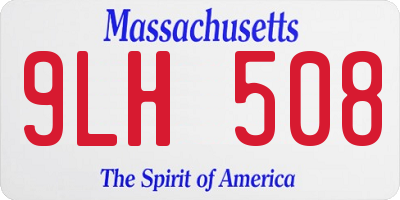 MA license plate 9LH508