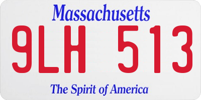 MA license plate 9LH513