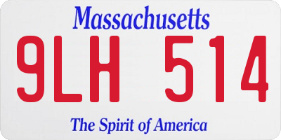 MA license plate 9LH514