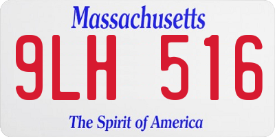 MA license plate 9LH516