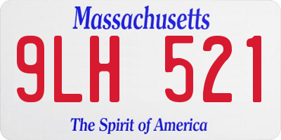 MA license plate 9LH521