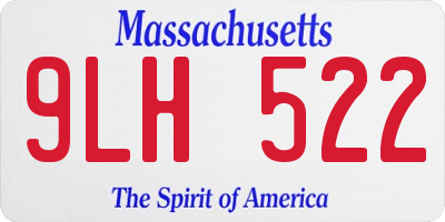 MA license plate 9LH522