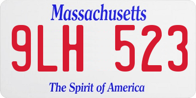 MA license plate 9LH523