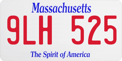 MA license plate 9LH525