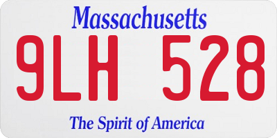MA license plate 9LH528
