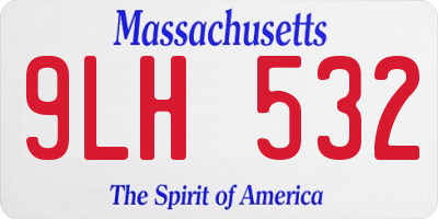 MA license plate 9LH532