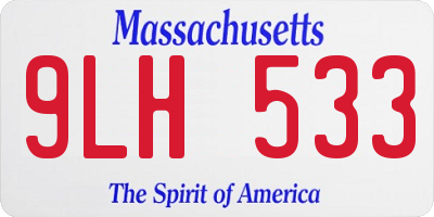 MA license plate 9LH533
