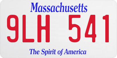 MA license plate 9LH541
