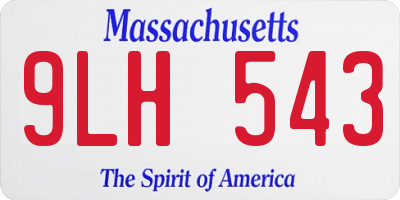 MA license plate 9LH543