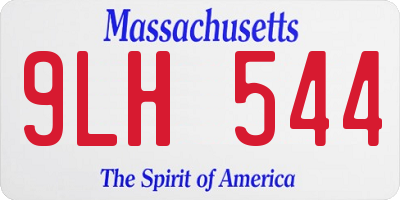 MA license plate 9LH544