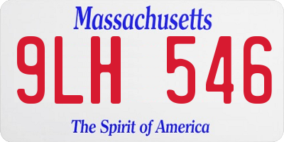 MA license plate 9LH546