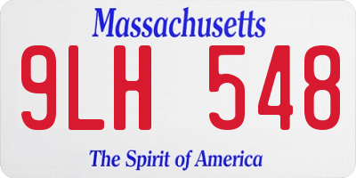 MA license plate 9LH548