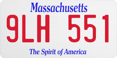 MA license plate 9LH551