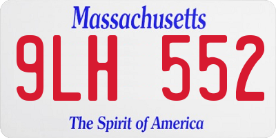 MA license plate 9LH552