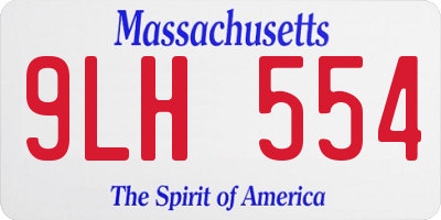 MA license plate 9LH554