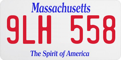 MA license plate 9LH558