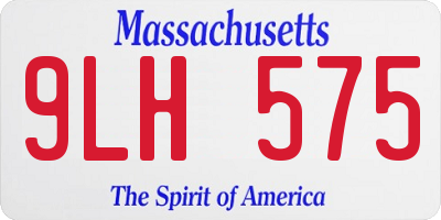MA license plate 9LH575