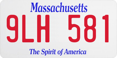 MA license plate 9LH581
