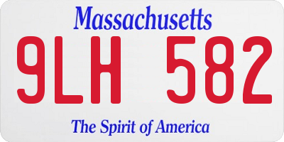 MA license plate 9LH582
