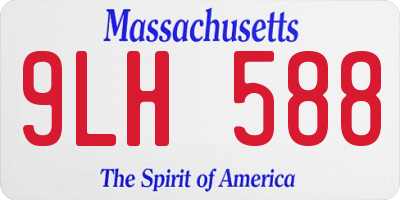 MA license plate 9LH588