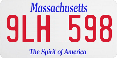 MA license plate 9LH598