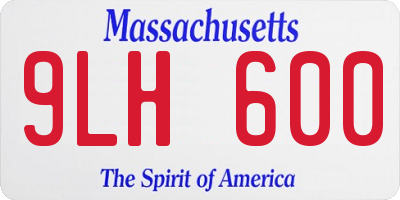 MA license plate 9LH600