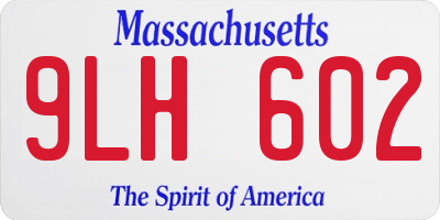MA license plate 9LH602