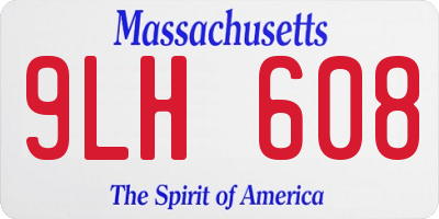 MA license plate 9LH608