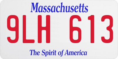 MA license plate 9LH613